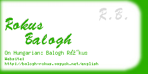 rokus balogh business card